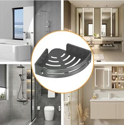 No punching triangle bathroom storage rack