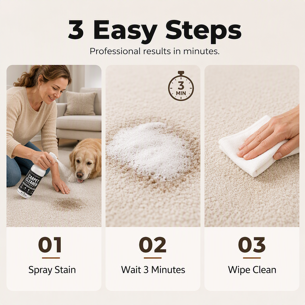 📢📢50% OFF!!🧼✨ Deep-cleaning carpet spray – removes stubborn stains and neutralizes odors instantly!