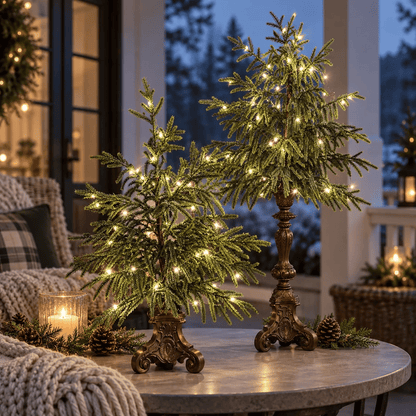 Vintage Lighted Norfolk Pine Trees