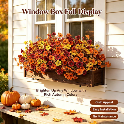 Fall Artificial Flower Halloween 12pcs, UV Resistant Colorful Fake Flower