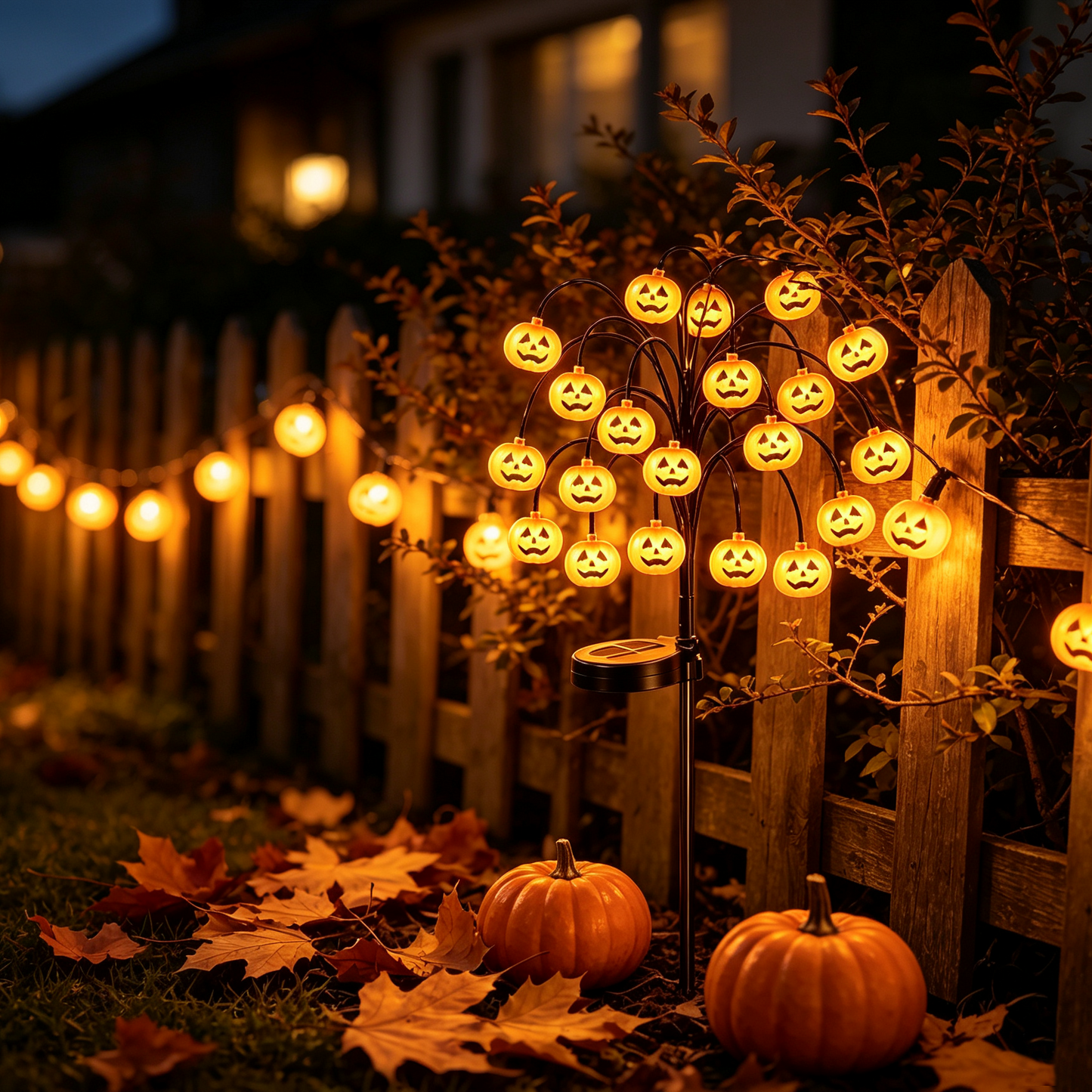 Solar Pumpkin Stake Lights