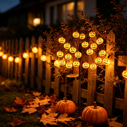 Solar Pumpkin Stake Lights