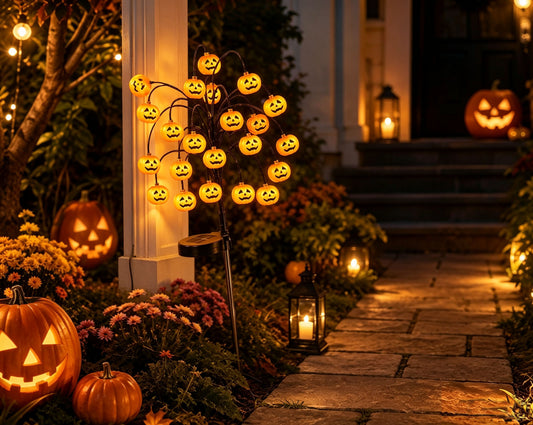 Solar Pumpkin Stake Lights