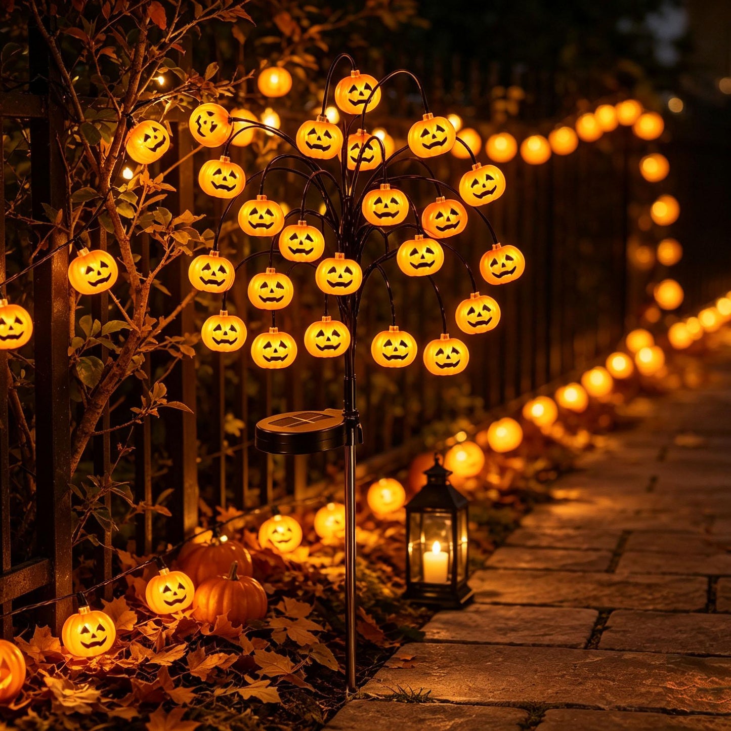 Solar Pumpkin Stake Lights
