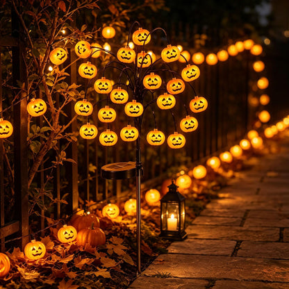 Solar Pumpkin Stake Lights