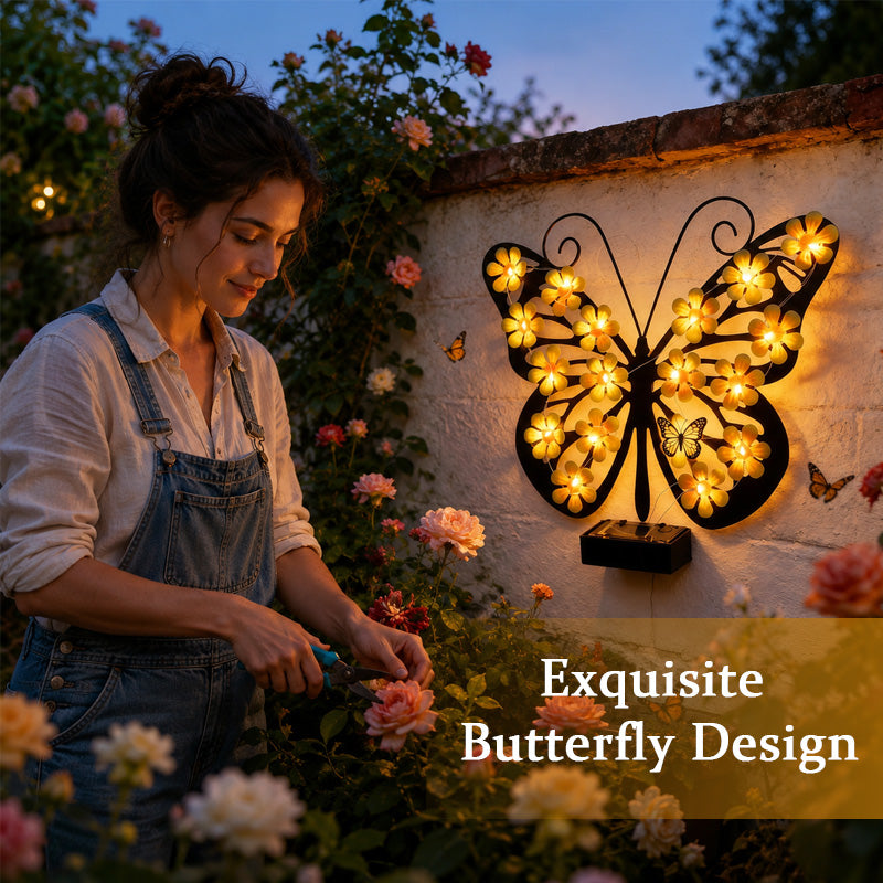 🔥Last Day 60% OFF🔥Solar Lights Outdoor Metal Butterfly Wall Decor