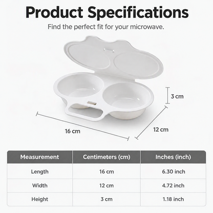 🥳2026 HOT SALE🥳💞50K+ SOLD! 🥗🎁 50% OFF! Microwave Egg Poacher——Dual‑cavity, non‑stick & easy clean. Healthier than frying – stock up & save! 🏠✅