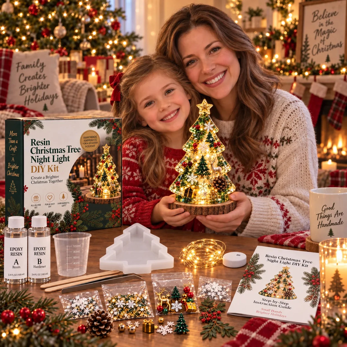 🎄 DIY Christmas Tree Night Light Kit — 💕 Step-by-Step Guide Included