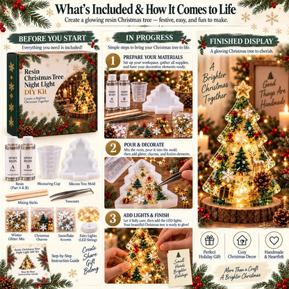 🎄 DIY Christmas Tree Night Light Kit — 💕 Step-by-Step Guide Included