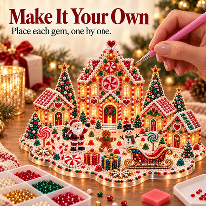 Magical Christmas Village – DIY Rhinestone Set for Festive Table Decor