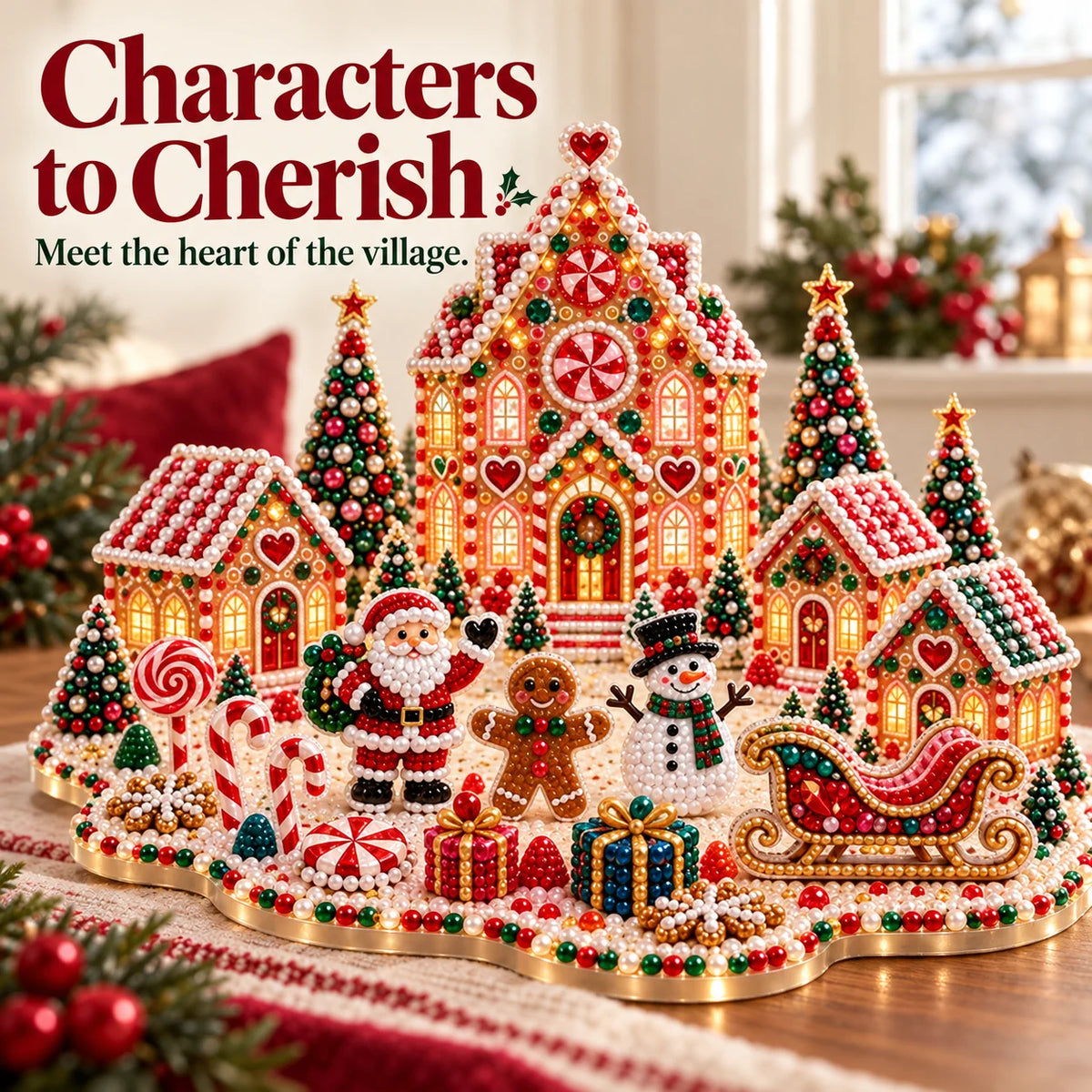 Magical Christmas Village – DIY Rhinestone Set for Festive Table Decor