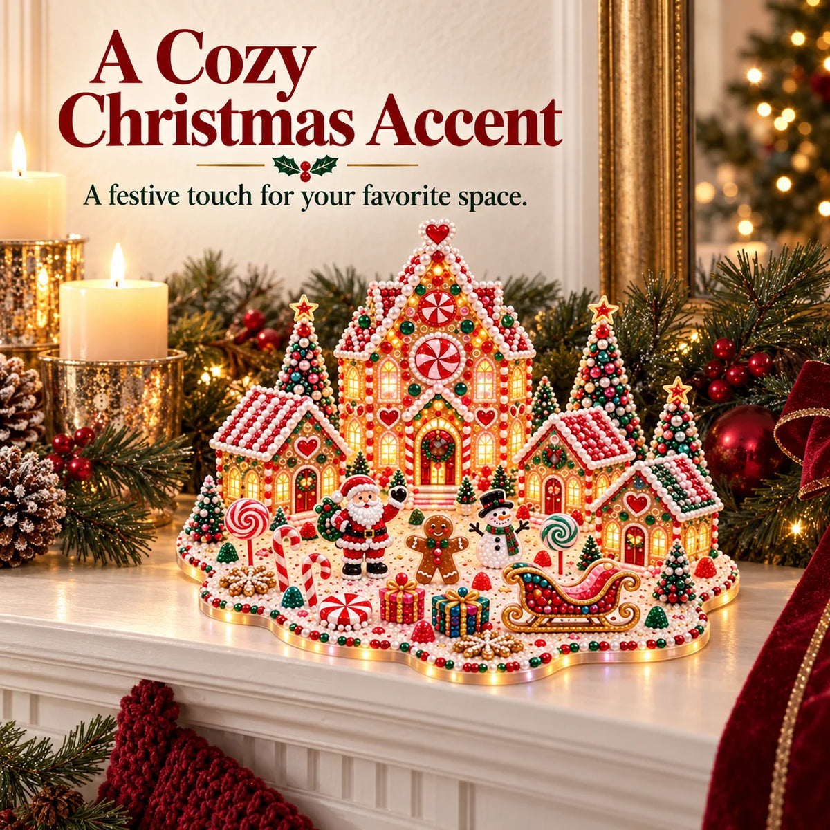 Magical Christmas Village – DIY Rhinestone Set for Festive Table Decor