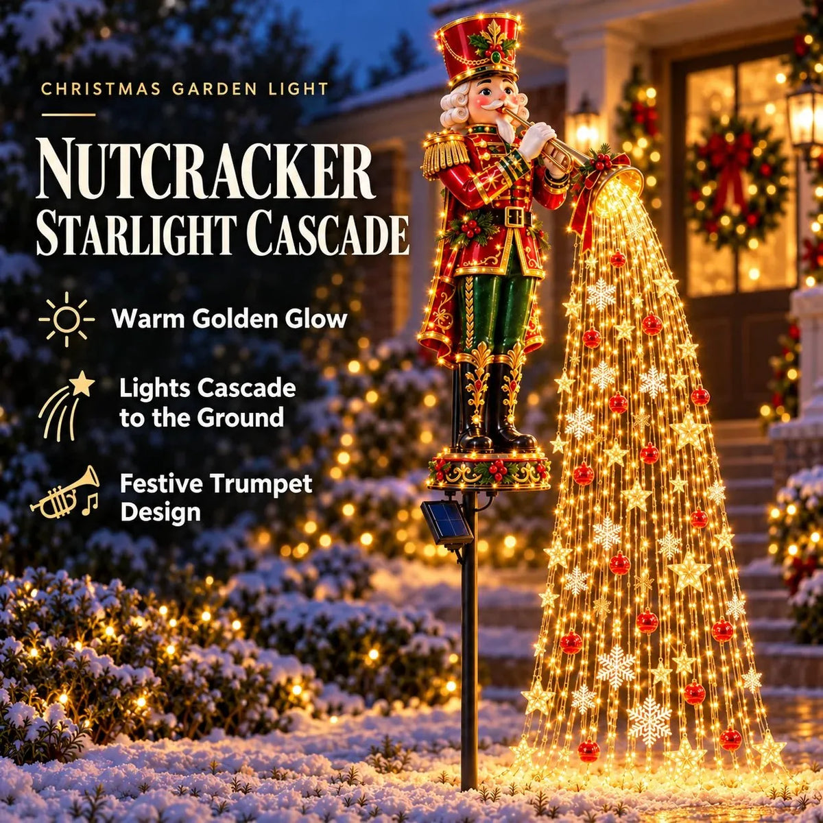 🎄 Festive Star-Light Cascade – Solar-Powered LED Garden Stakes