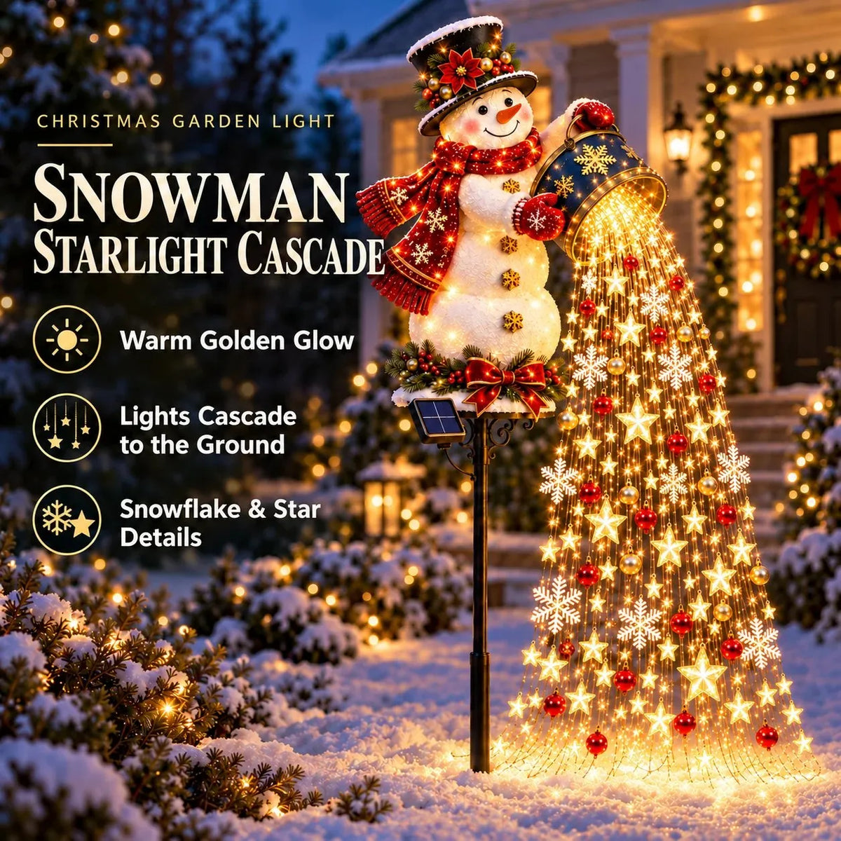 🎄 Festive Star-Light Cascade – Solar-Powered LED Garden Stakes