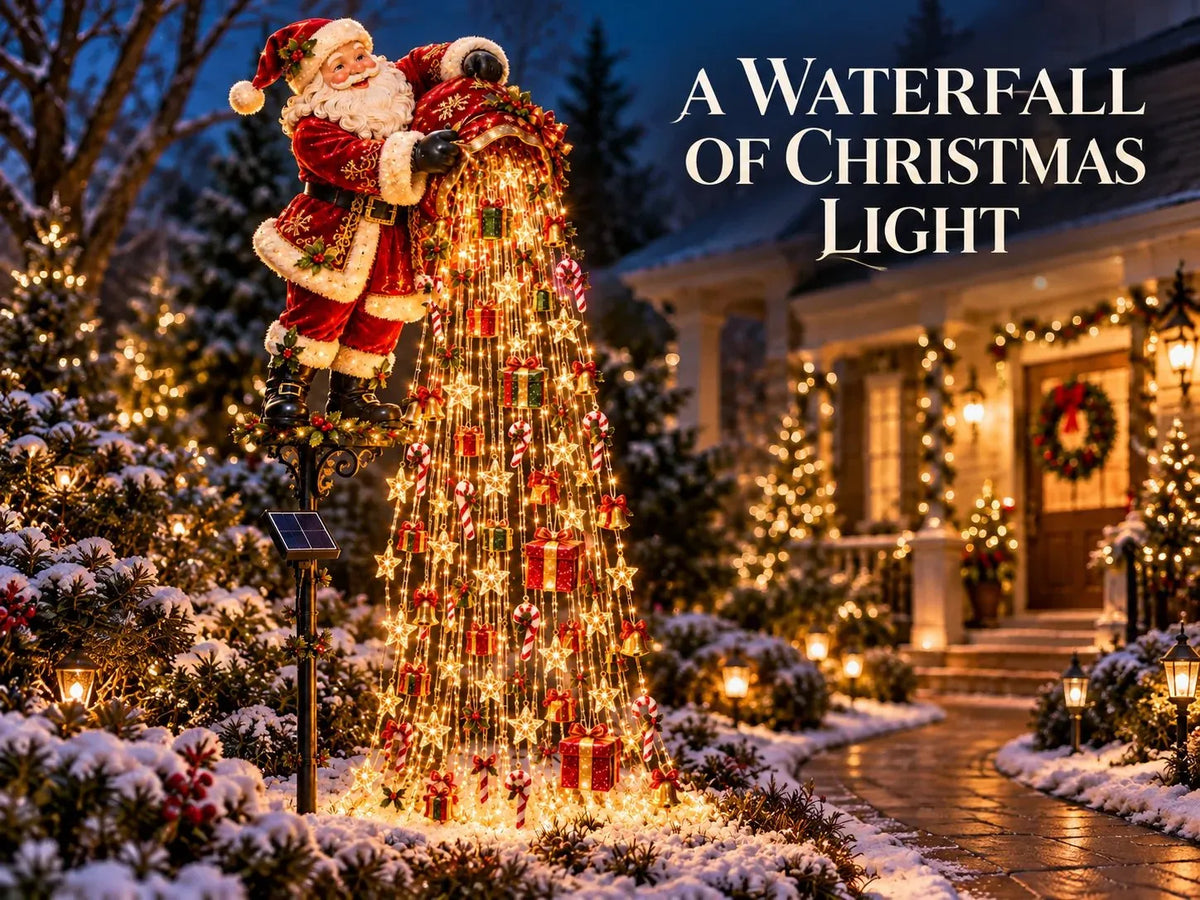 🎄 Festive Star-Light Cascade – Solar-Powered LED Garden Stakes