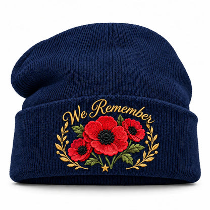 🌺 Lest We Forget — Poppy Tribute Remembrance Beanie