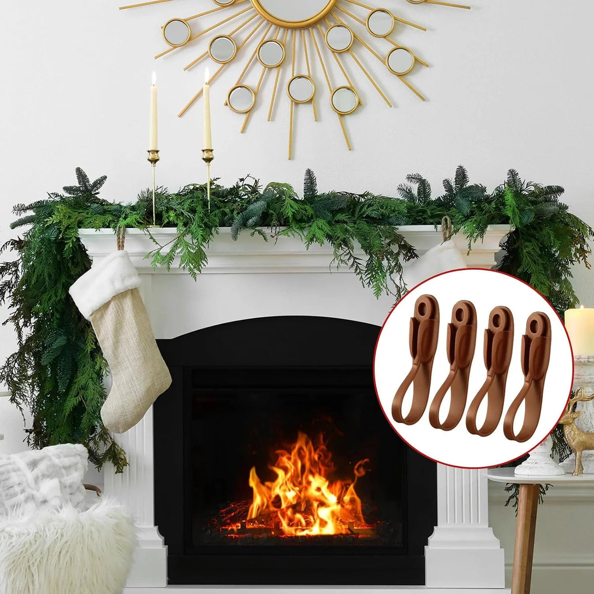 🔥HOT SALE 49% OFF - 🎅Christmas Garland Hanger Mantle Garland Hooks, No Drill