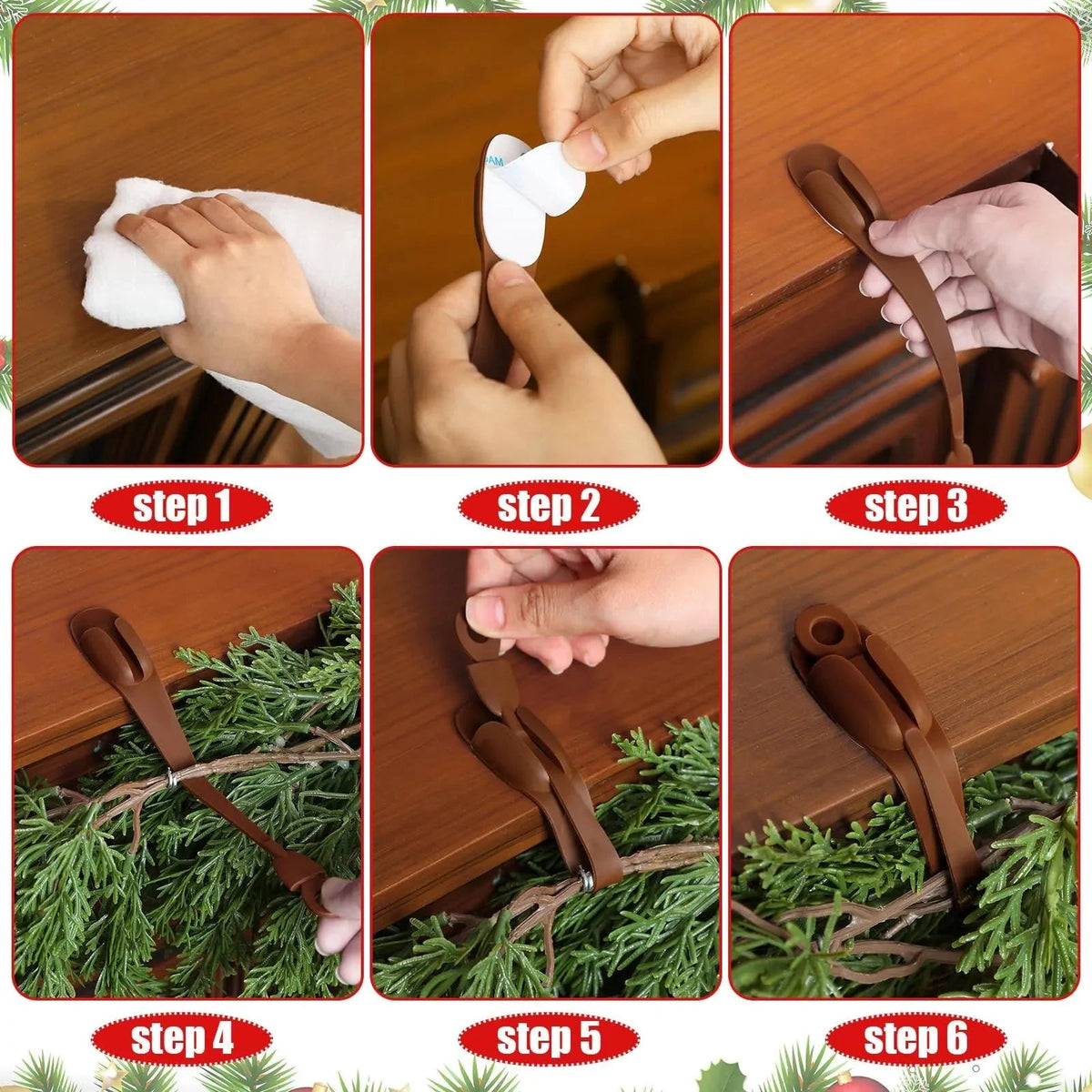 🔥HOT SALE 49% OFF - 🎅Christmas Garland Hanger Mantle Garland Hooks, No Drill