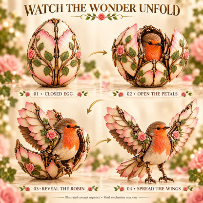 🌹🐦 Rosewing Robin – 2-in-1 Rose Egg to Mechanical Bird Transforming Figure