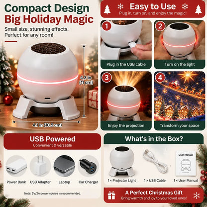 🔥CHIRSTMAS HOT SALE 50% OFF-🎅 Turn Any Room Into a Christmas Wonderland – Holiday Projection Night Light