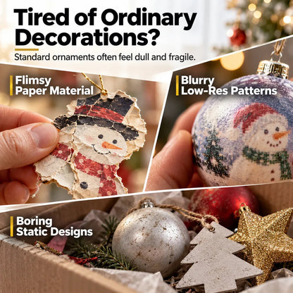 🎅⛄Christmas acrylic puzzle ornament, Santa Claus snow scene transparent tile puzzle, Christmas holiday decoration