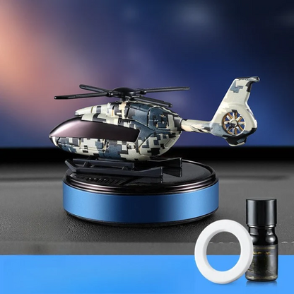 Solar Rotating Helicopter Car Aromatherapy Diffuser – Aluminum Alloy Solar Powered Air Freshener