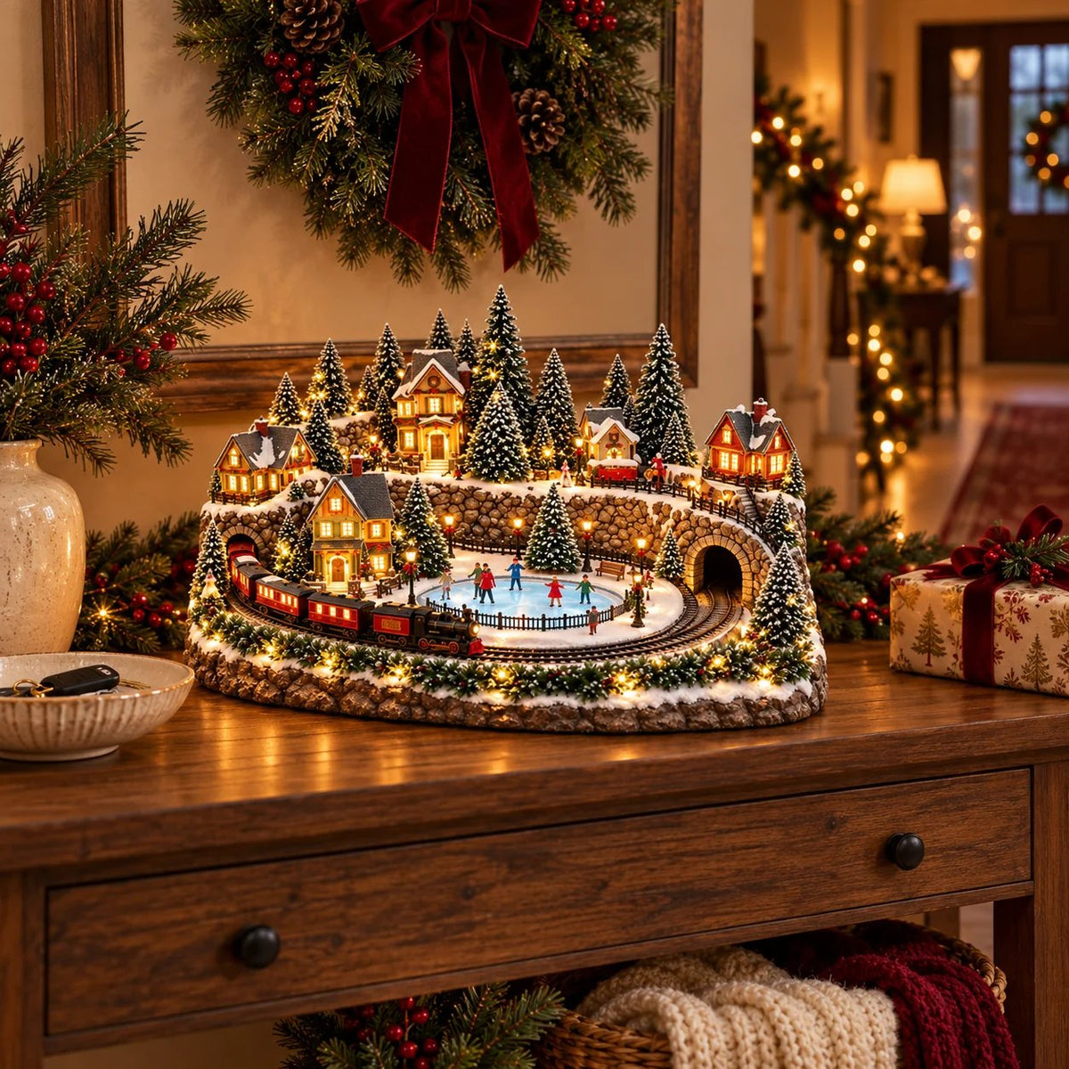 🎄 Lighted & Animated Christmas Village Collection – Magical Moving Holiday Display ✨