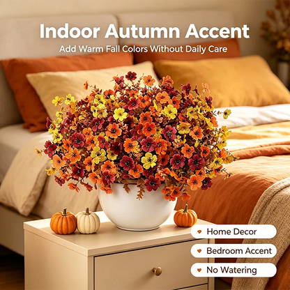 Fall Artificial Flower Halloween, UV Resistant Colorful Fake Flower