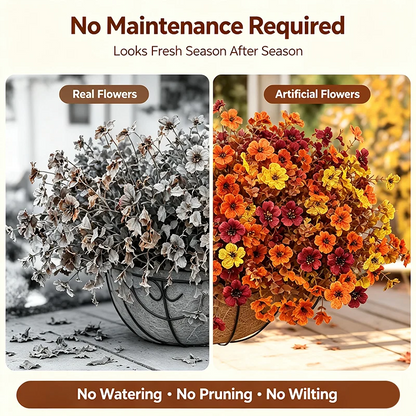 Fall Artificial Flower Halloween, UV Resistant Colorful Fake Flower