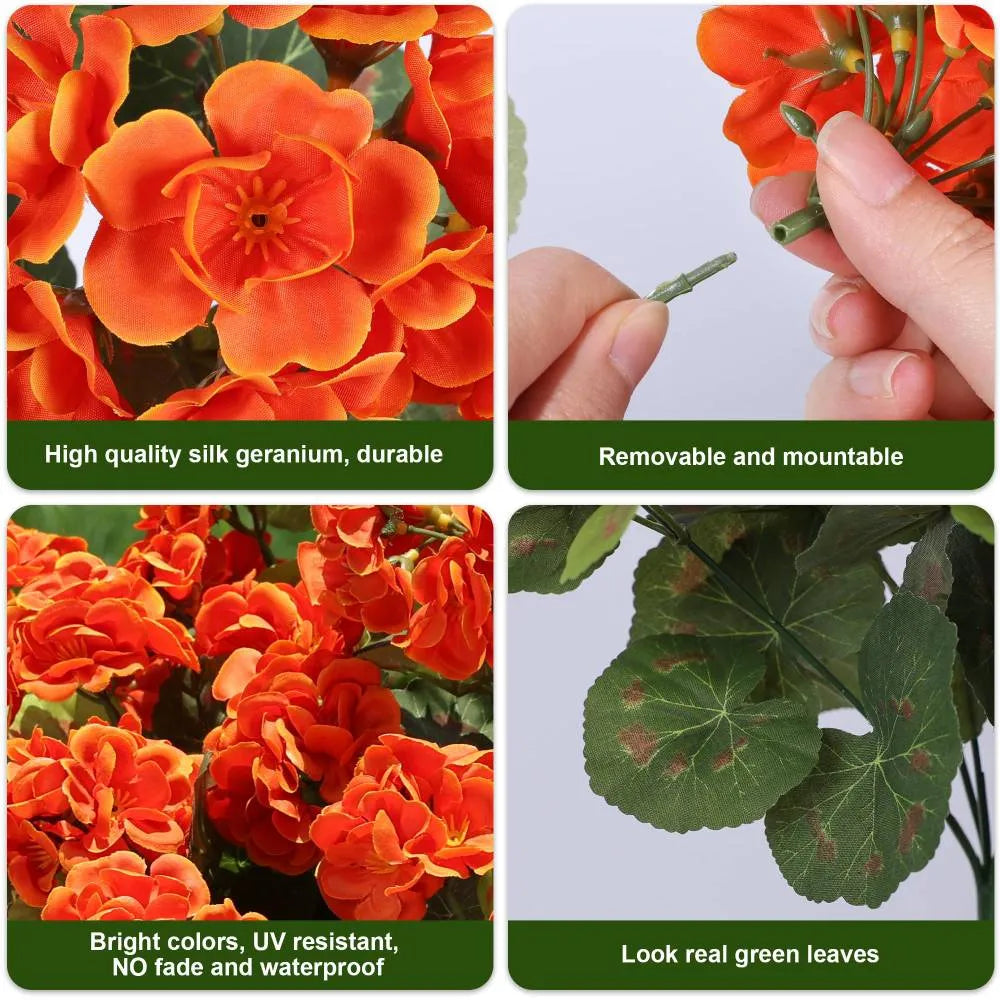 Last Day 50% OFF | Artificial Geranium Flowers - UV Resistant, Waterproof, Windproof
