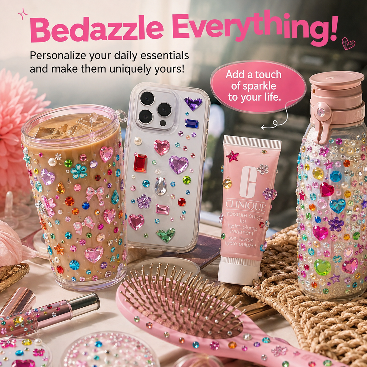 ✨ 3,500-Piece Rhinestone Sticker Kit – 12 Sheets of Sparkling 3D Gem & Pearl Stickers💎
