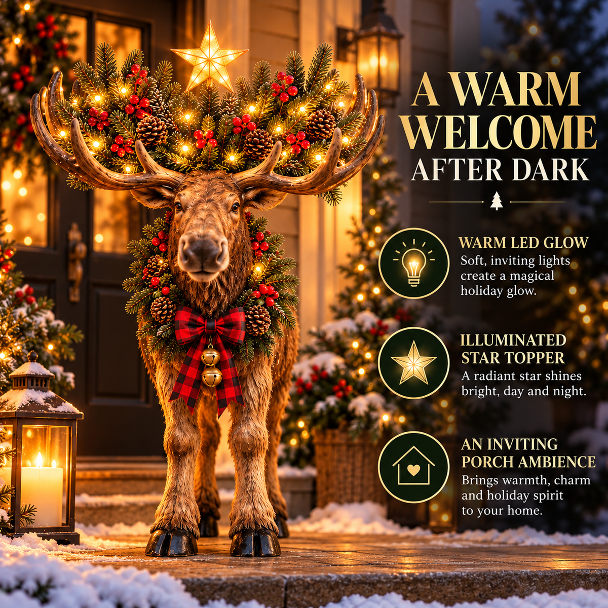 🎄 Woodland Christmas Moose™ – Lighted Holiday Decor