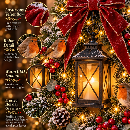 ✨Last Day 49% OFF✨A Robin Glow™ – Lighted Robin Christmas Wreath