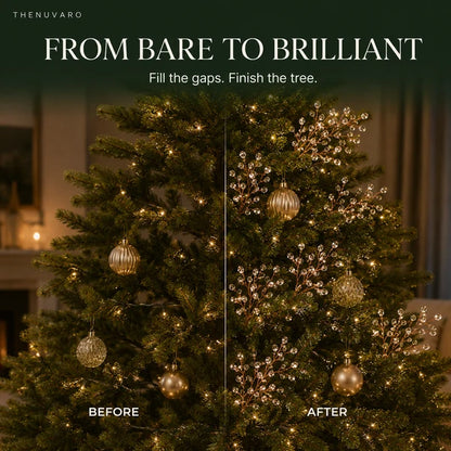 Crystal Beaded Christmas Tree Branch Picks – Instant Sparkle & Fuller Holiday Décor