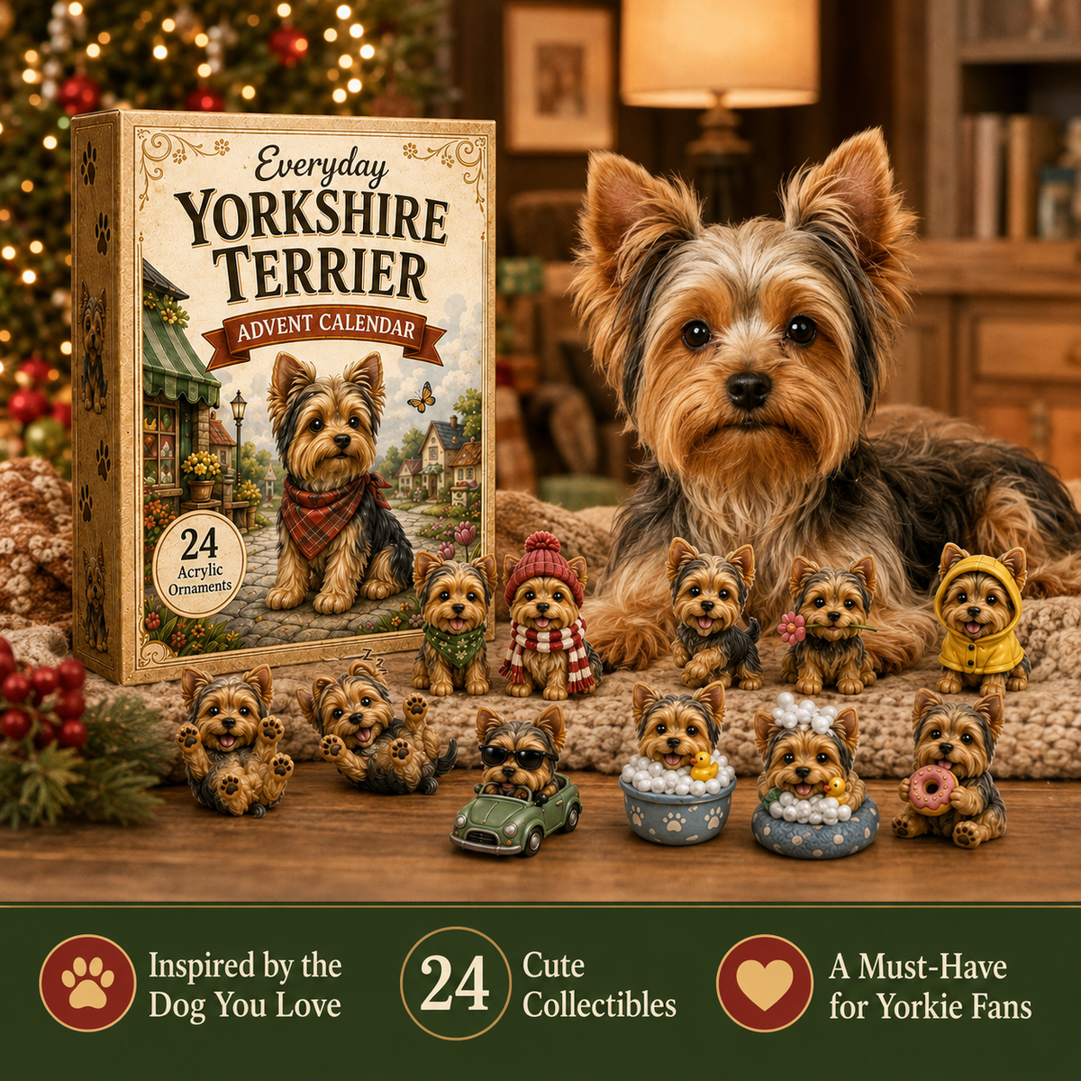 Yorkshire Terrier Advent Calendar 2026 - 24-Day Festive Countdown