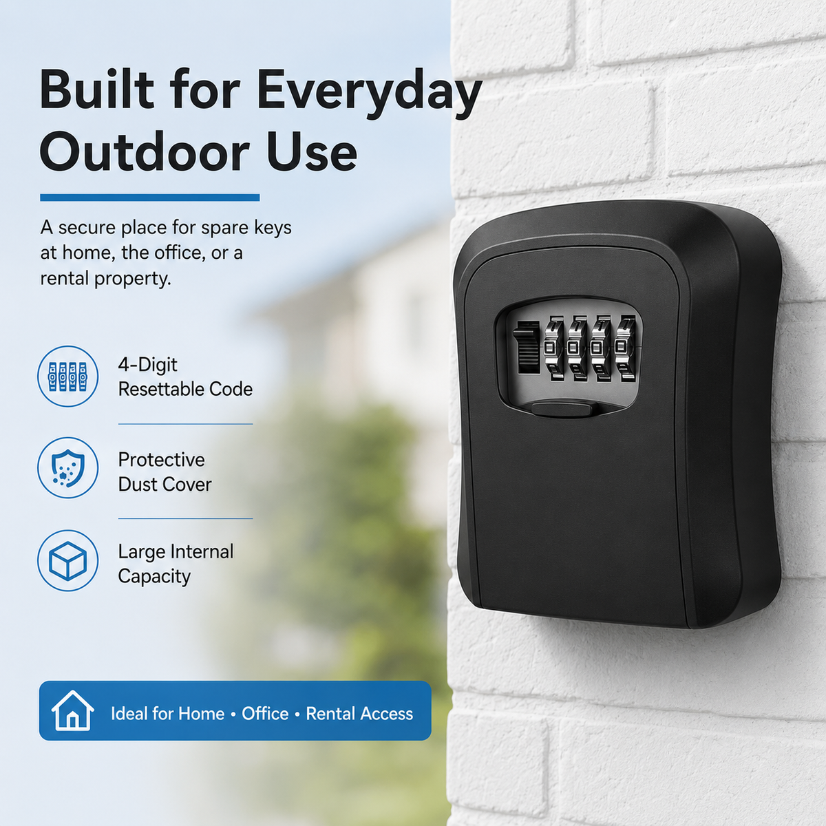 🔐🏠 Never Get Locked Out Again! 🔑 | 4-Digit Wall-Mounted Key Lock Box 🛡️✨