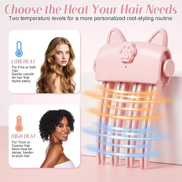 Wireless Heated Volumizing Root Lift Clip - Salon Crown Volume Styling Tool For Fine Flat Hair