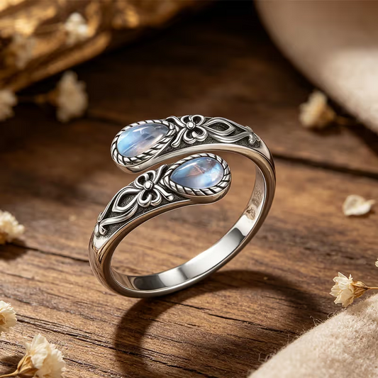 Limited-time 50% Off | Vintage Adjustable Open Ring With Teardrop Glowing Zircon