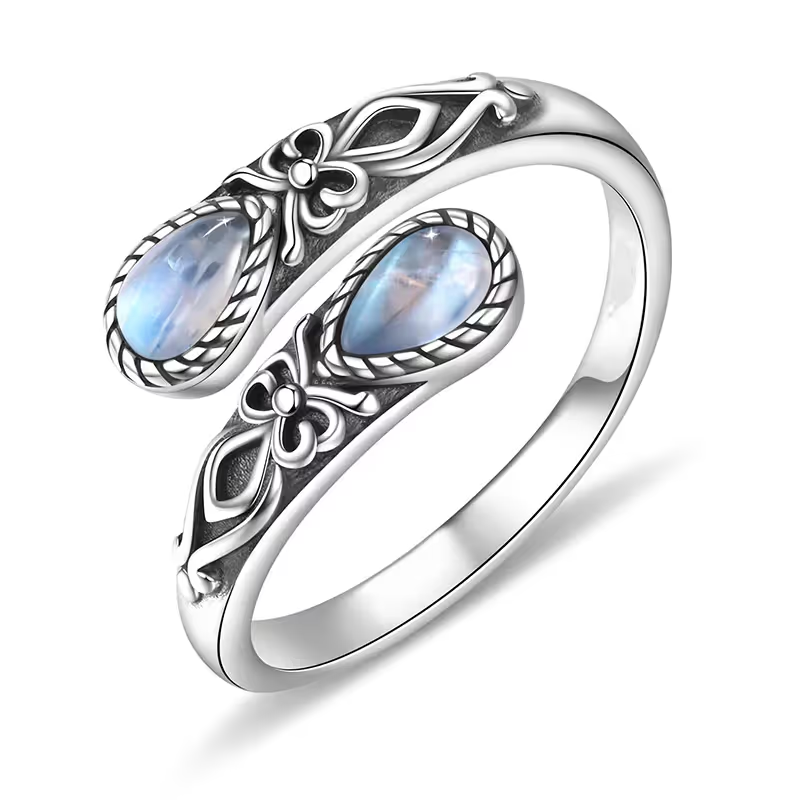 Limited-time 50% Off | Vintage Adjustable Open Ring With Teardrop Glowing Zircon