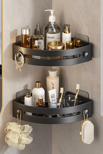 No punching triangle bathroom storage rack