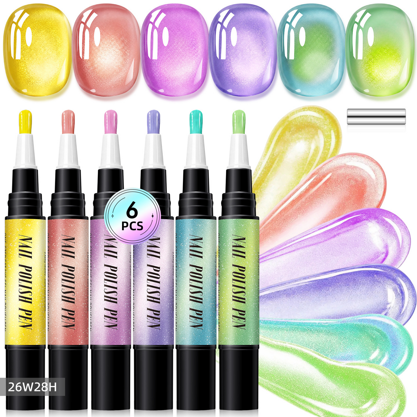 6PCS One-Step Gel Nail Art Pen Set – Salon Beauty At Home