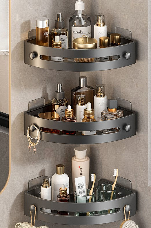 No punching triangle bathroom storage rack