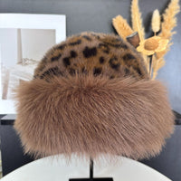 B-Leopard Print Brown Small Flower