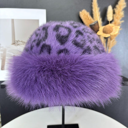 Oversized Fluffy Faux Fur Pompom Hat Warm And Luxurious For Winter