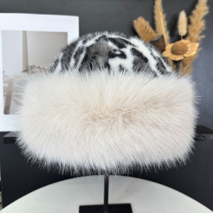 Oversized Fluffy Faux Fur Pompom Hat Warm And Luxurious For Winter