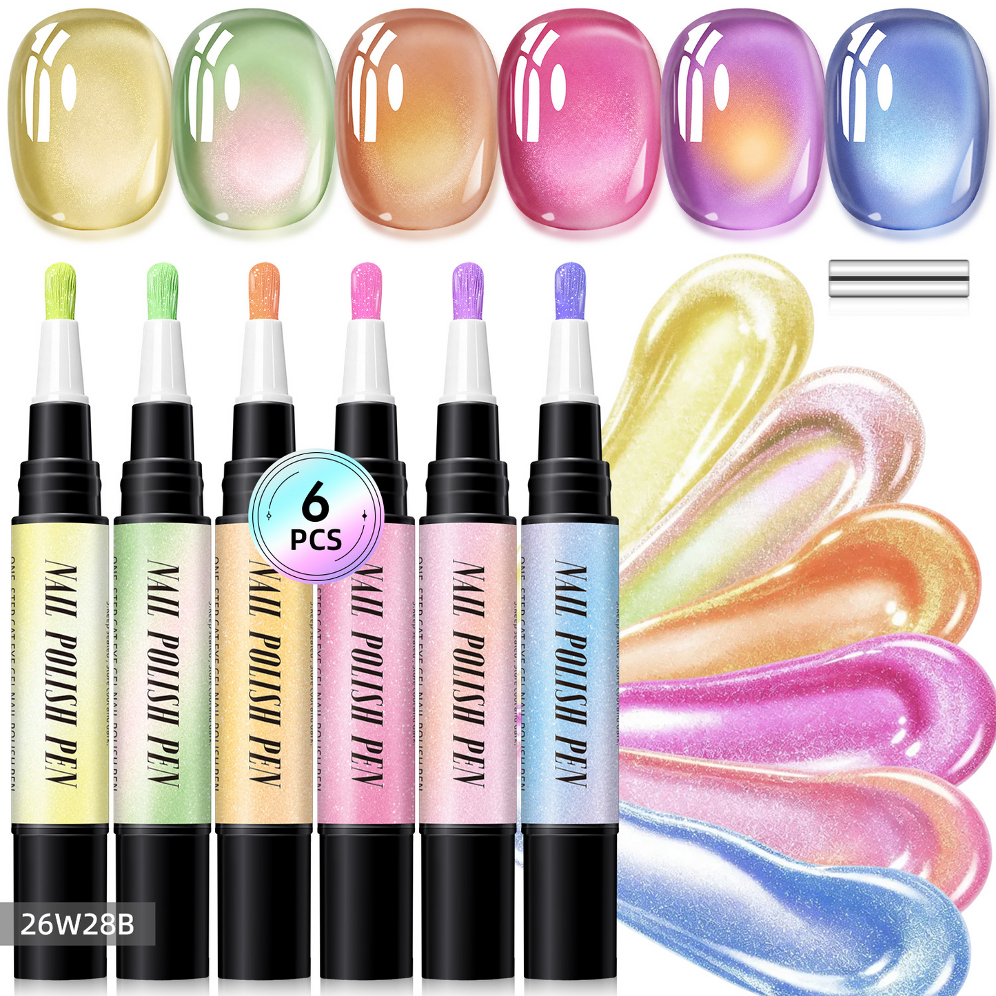 6PCS One-Step Gel Nail Art Pen Set – Salon Beauty At Home