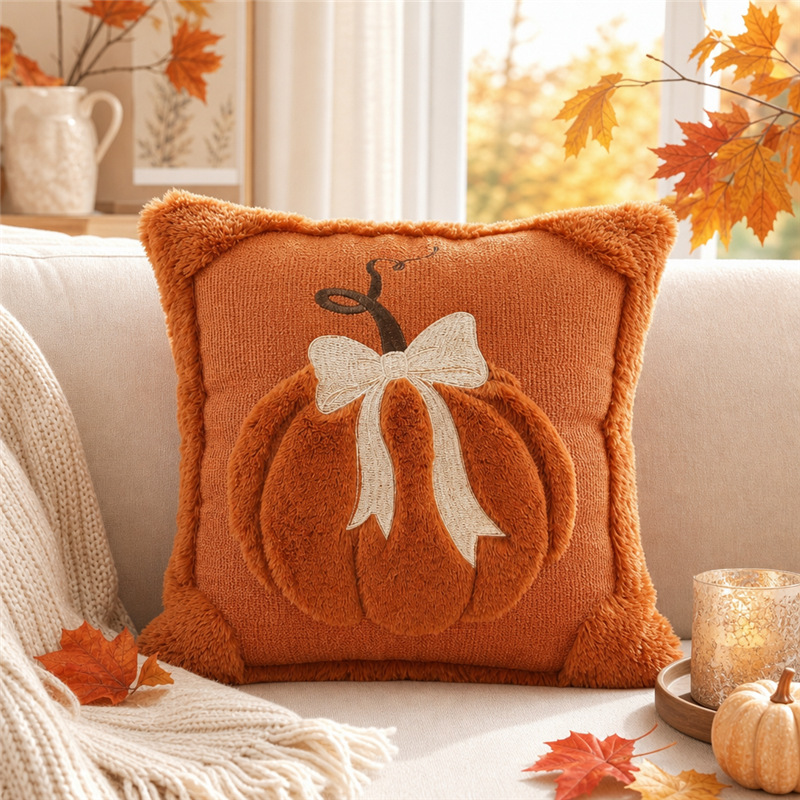 Limited-Time Fall Offer – Cozy 3D Bow Pumpkin Pillow Cover