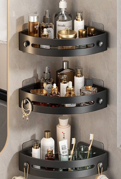No punching triangle bathroom storage rack