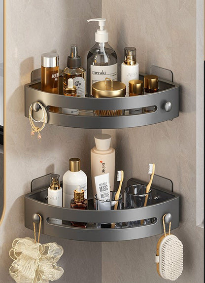 No punching triangle bathroom storage rack