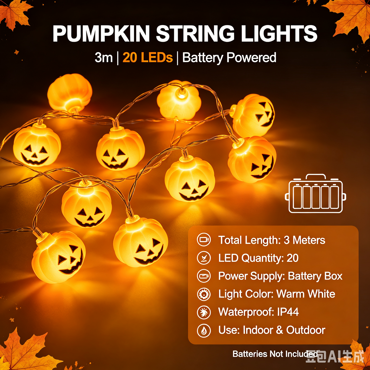 Solar Pumpkin Stake Lights